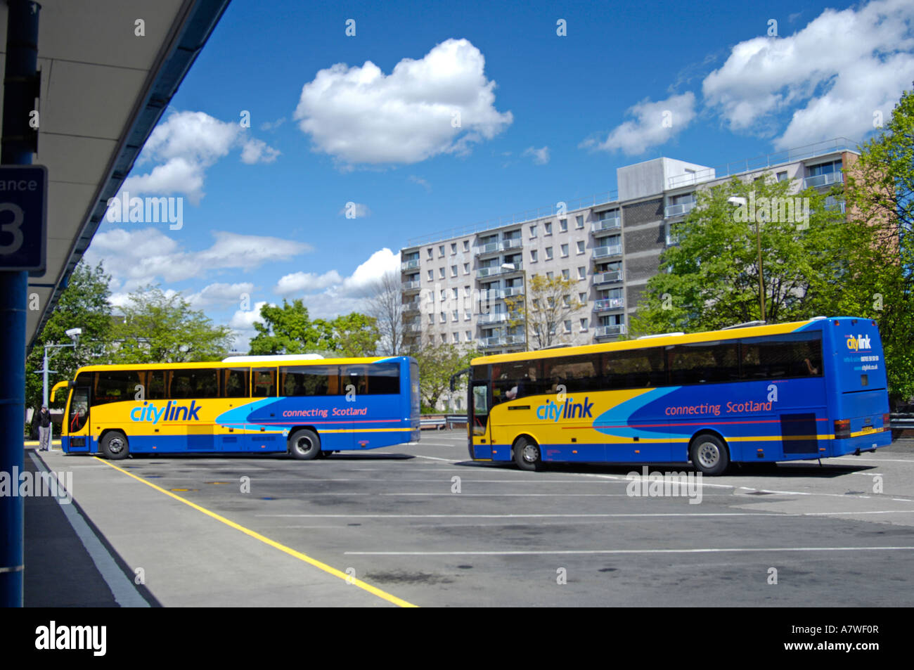 Perth city bus station Scottish Tayside Region Perthshire  XPL 6399 Stock Photo