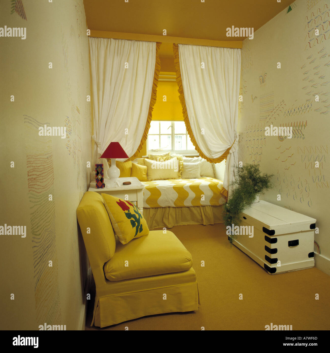 Yellow shop window seat