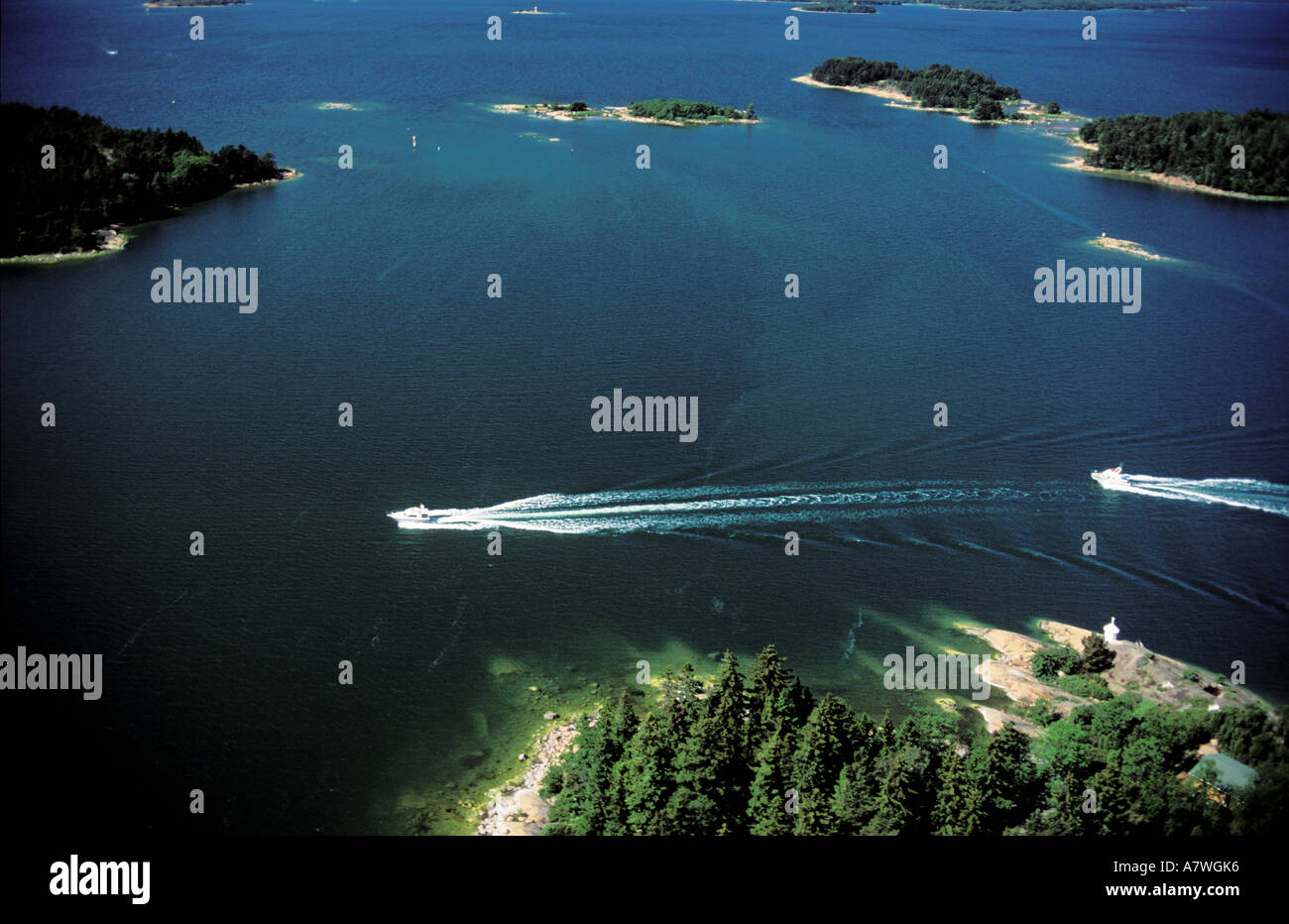 Finland, Aland islands, Foglo island (aerial view) Stock Photo