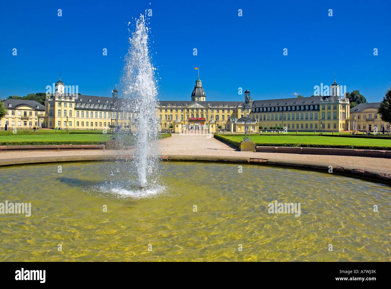 Karlsruhe Castle, Karlsruhe, BadenWuerttemberg, Germany Stock Photo