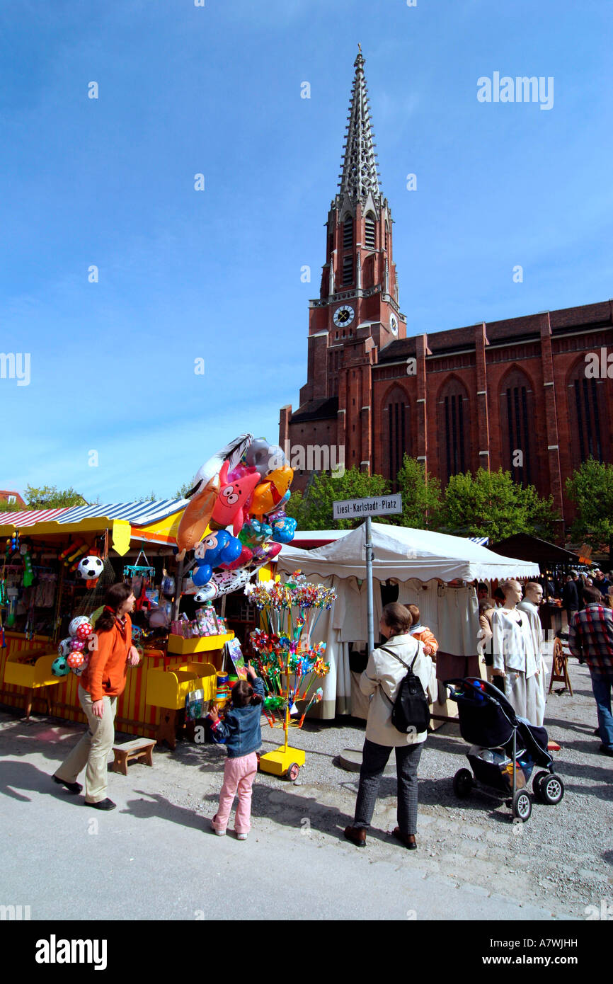 Flea market Auer Dult, Munich, Upper Bavaria, Bavaria, Germany Stock Photo Alamy