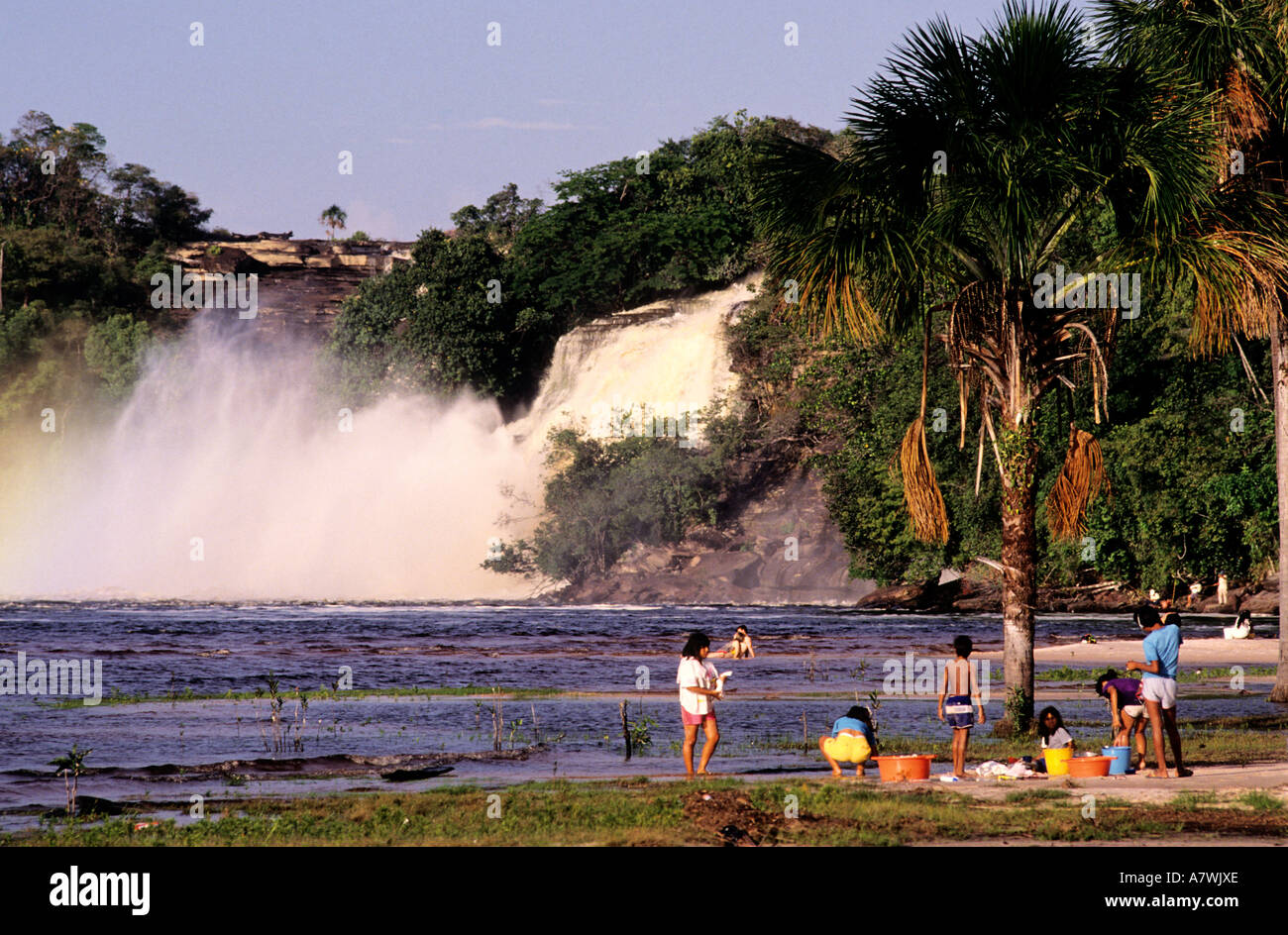 Venezuela, Guayana region, the falls of Canaima Stock Photo