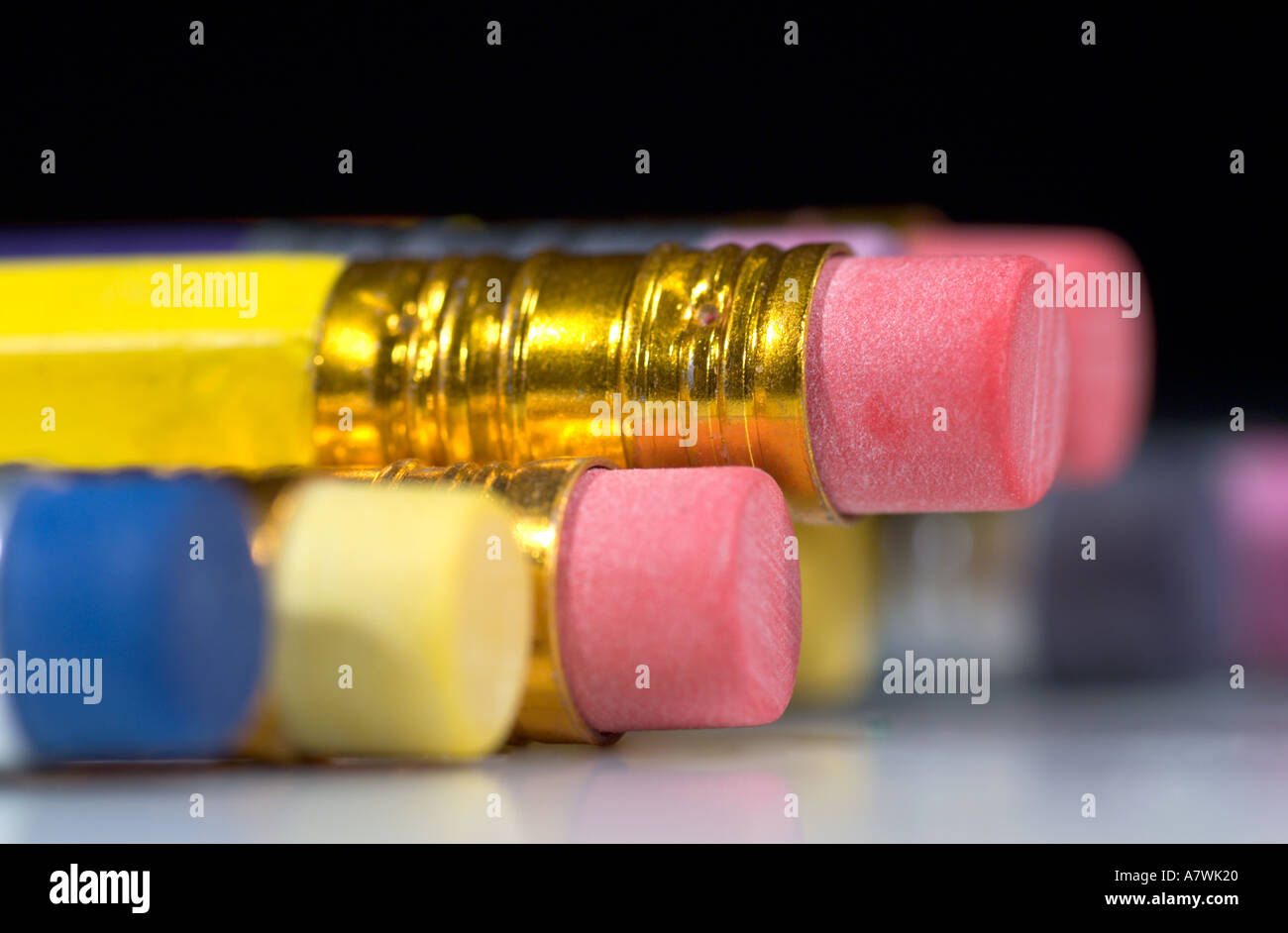Eraser tipped pencils Stock Photo