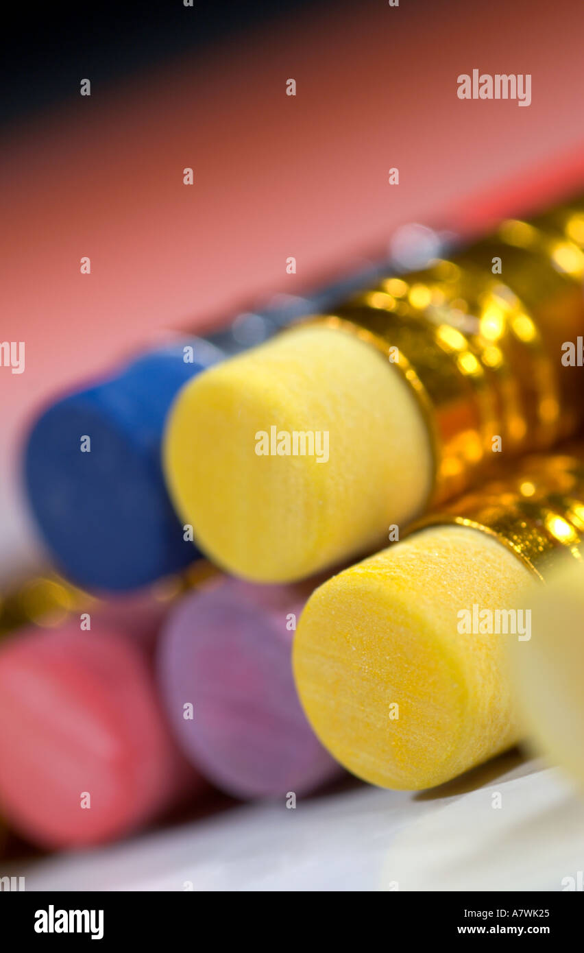 Eraser tipped pencils Stock Photo