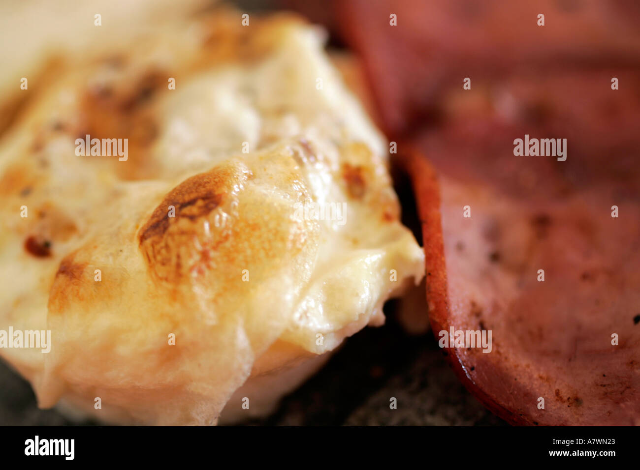 Baked egg and ham Stock Photo - Alamy