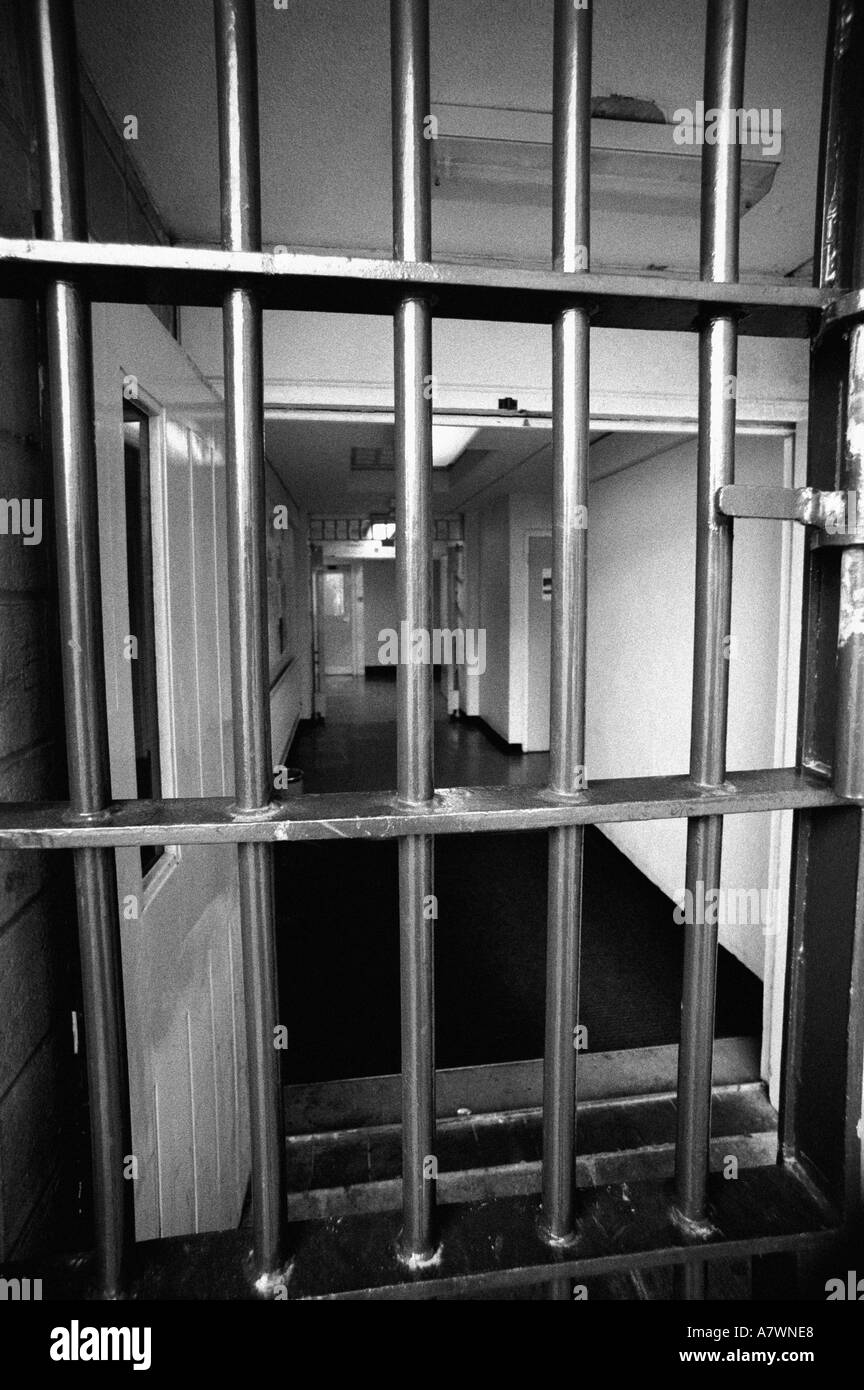 prison bars in a uk jail Stock Photo