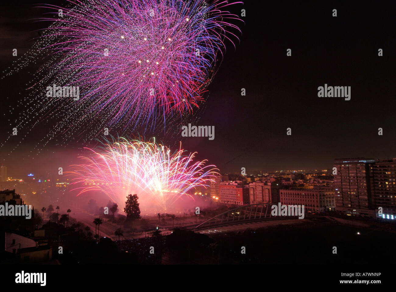 Fireworks at midnight. Valencia. Fallas Las Fallas Valencia Las Fallas