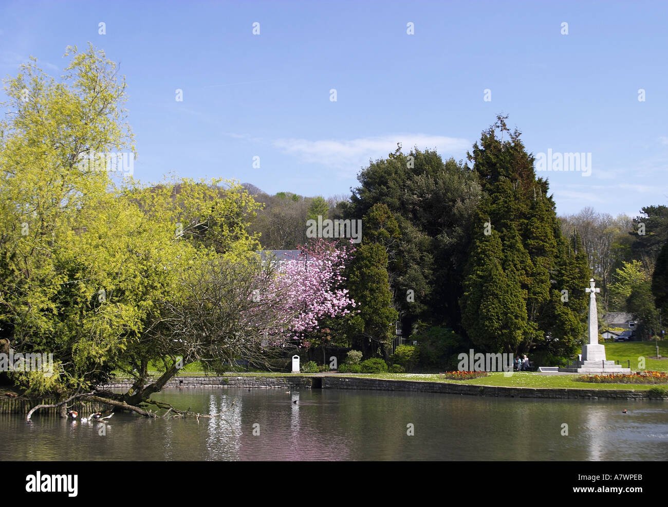 Ornamental Lake Grange Over Sands Cumbria Stock Photo Alamy