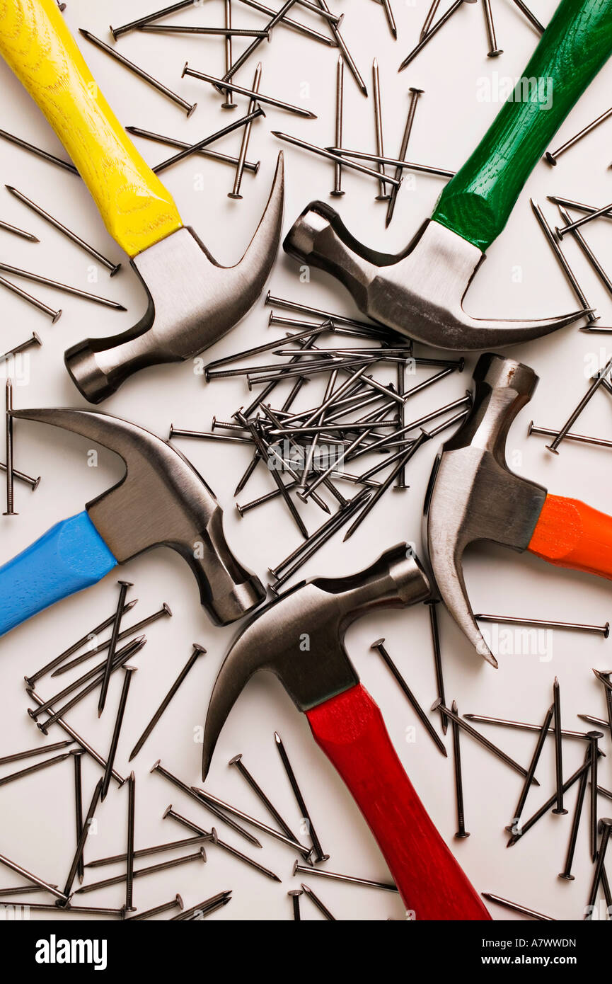 Hammers and nails Stock Photo Alamy