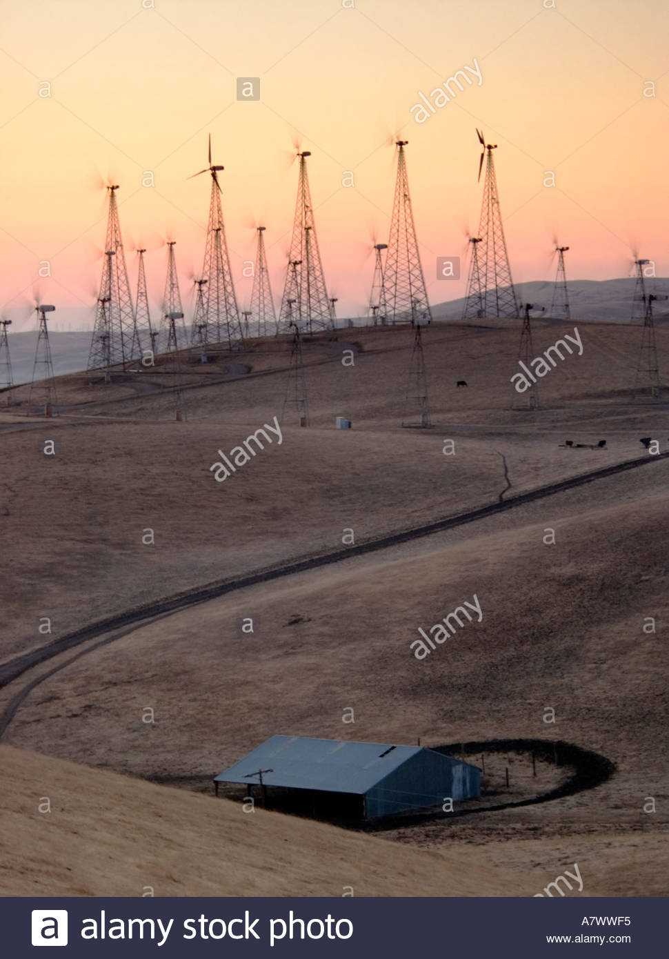 Altamont Pass Windmills California High Resolution Stock Photography