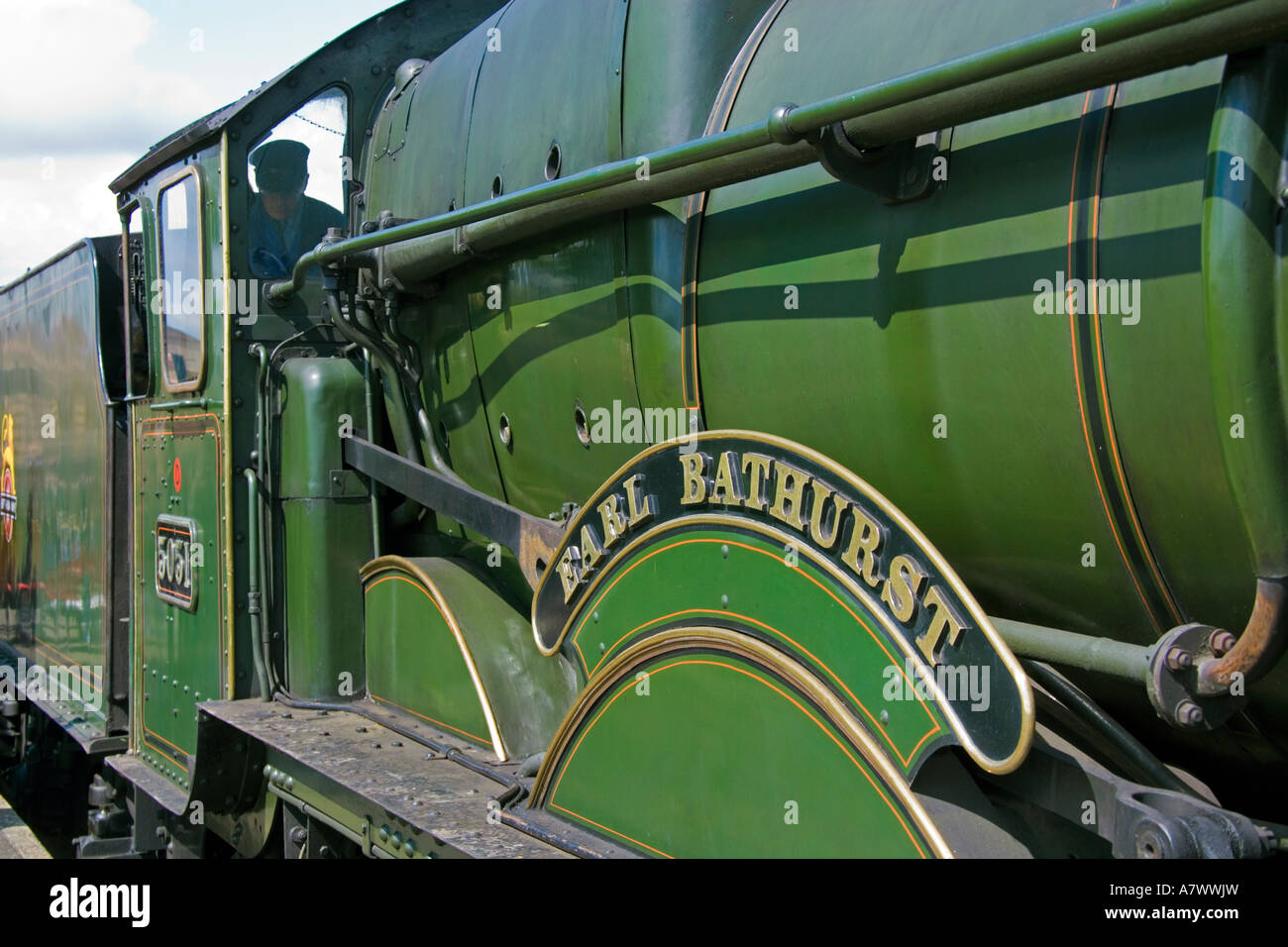 Great Western Railway Earl Bathurst steam 5051 in British