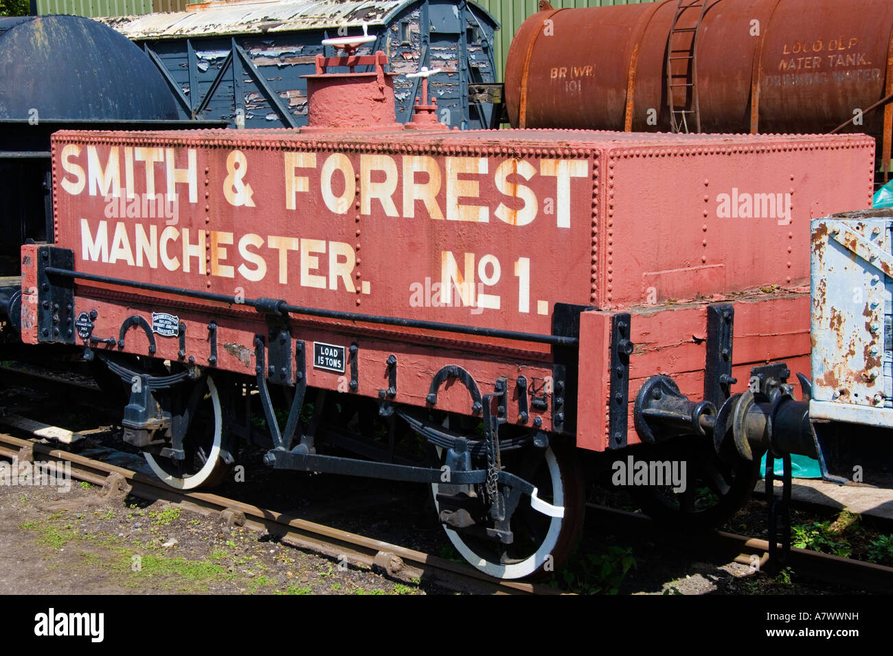 Vintage goods wagon Great Western Railway train at Didcot Railway Centre May 2007 JMH2813 Stock Photo