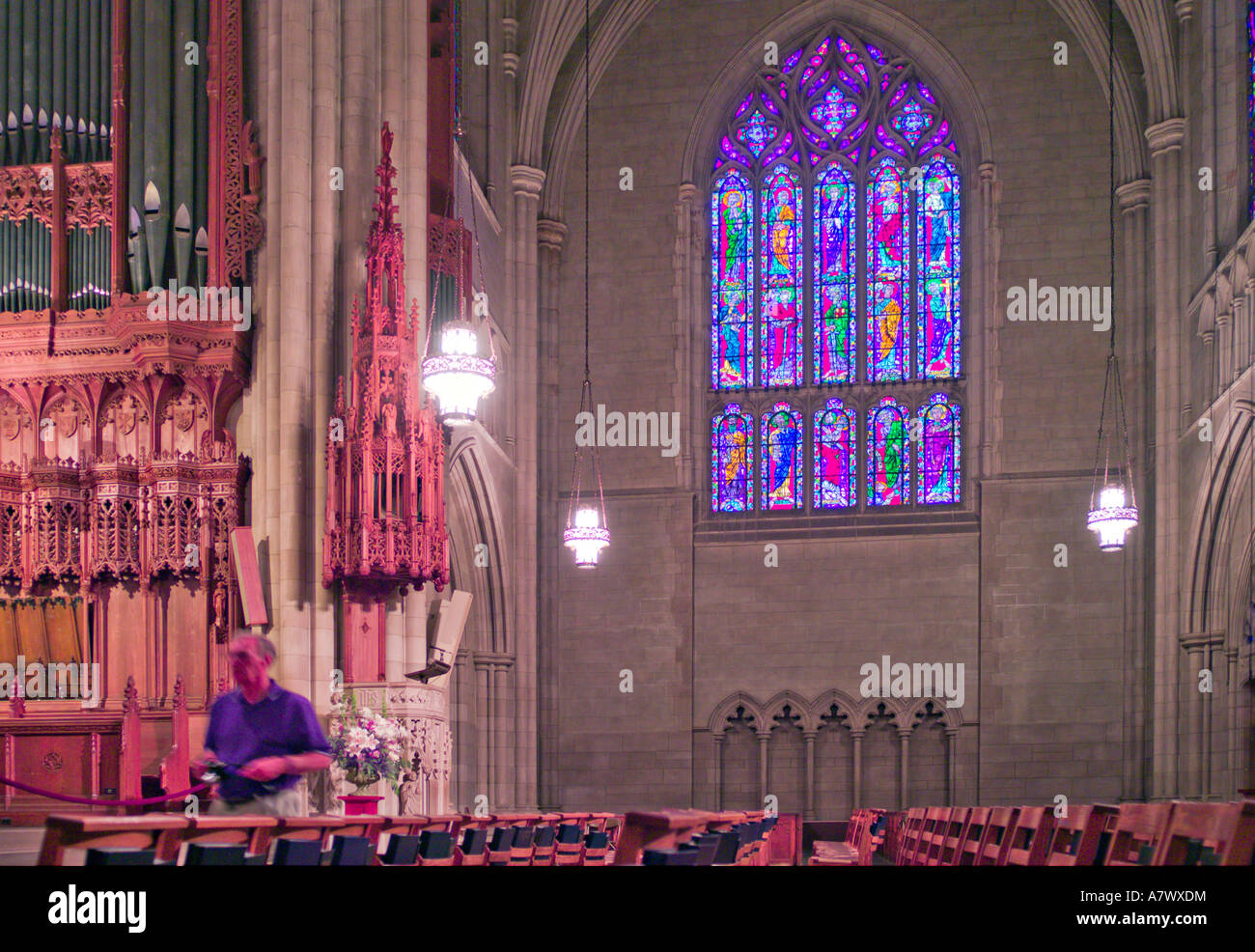 NORTH CAROLINA DURHAM Duke University Chapel stained glass windows The