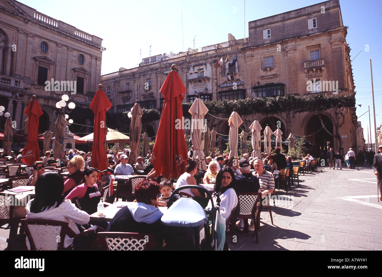 MALTA The long established Cafe Cordina in Republic Square in Valletta Stock Photo