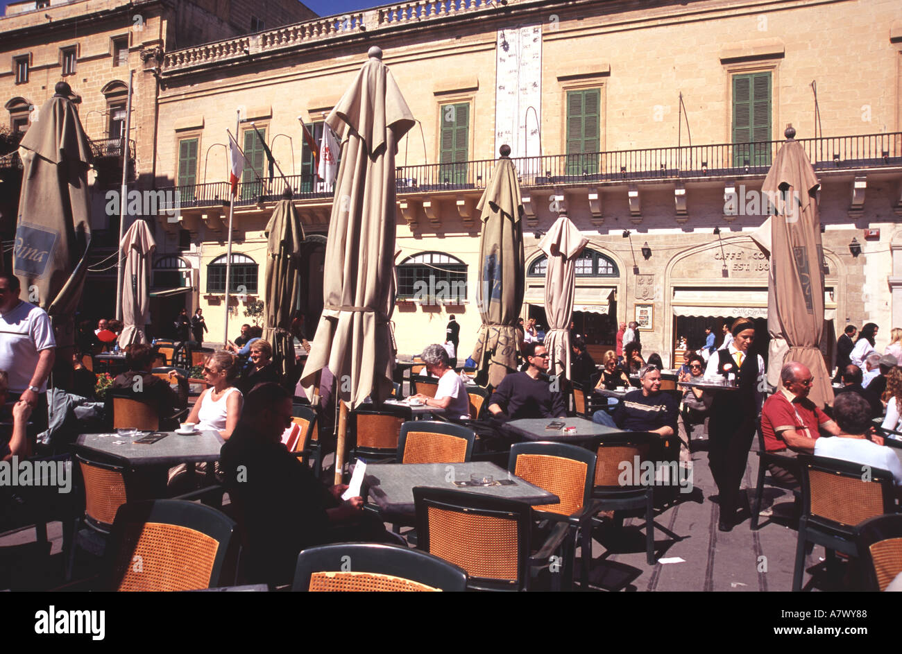 MALTA The long established Cafe Cordina in Republic Square in Valletta Stock Photo