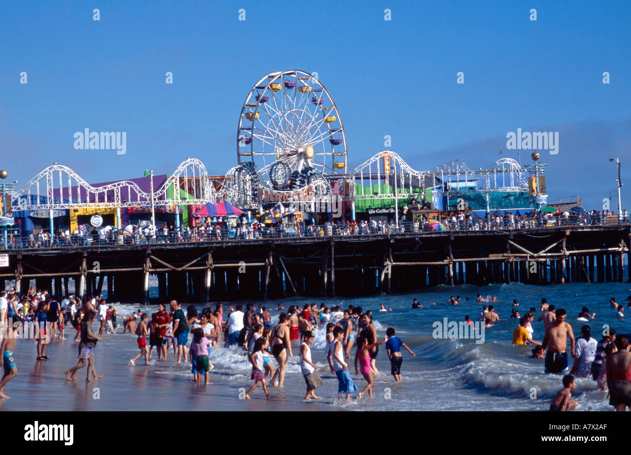 Santa Monica Beach Pier Los Angeles California Stock Photo - Alamy
