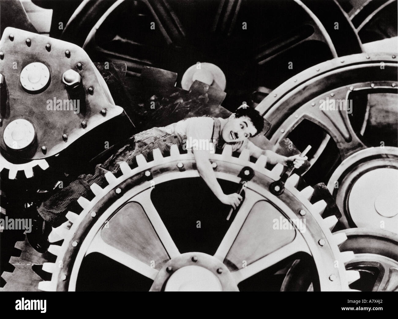 MODERN TIMES Charlie Chaplin in the 1936 film Stock Photo Alamy