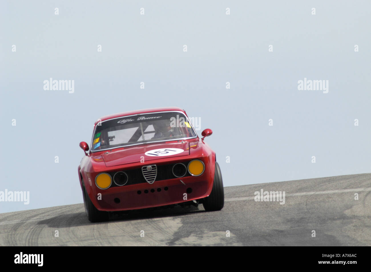 Rod Beer races his 1969 Alfa Romeo GTV at the Vintage Grand Prix Au Grattan XVIII 2004 Stock Photo