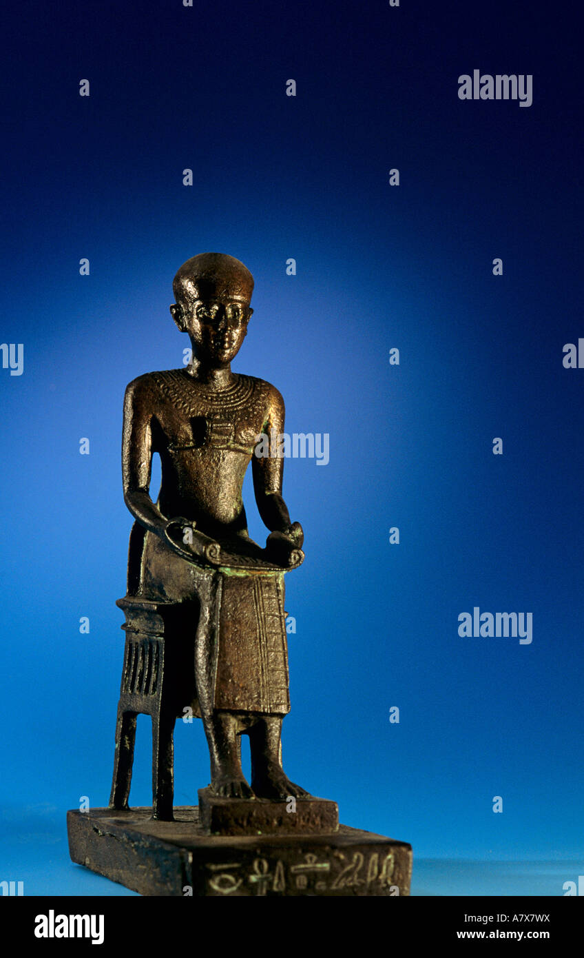 Egypt, Cairo, Egyptian Museum, Statue of Imhotep, Djoser's Architect Stock Photo