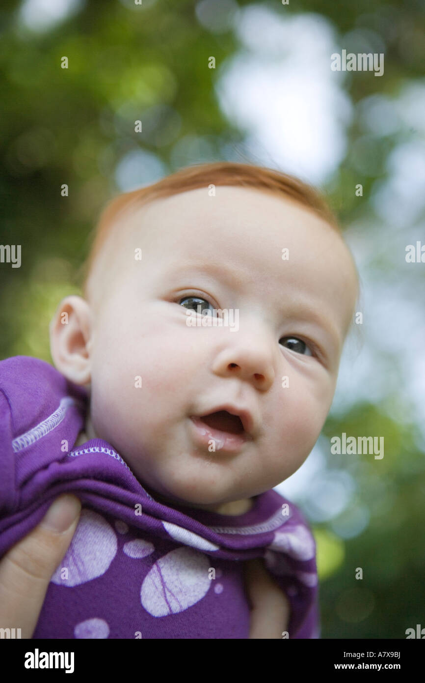 three month old baby girl, chineseamerican ethnicity with red hair