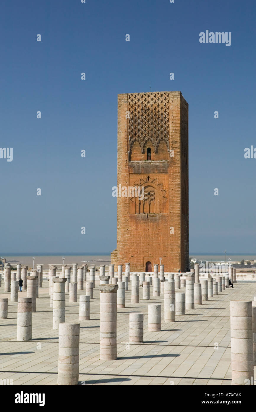 MOROCCO, Rabat: Hassan Tower / Le Tour Hassan (b.1195) Stock Photo