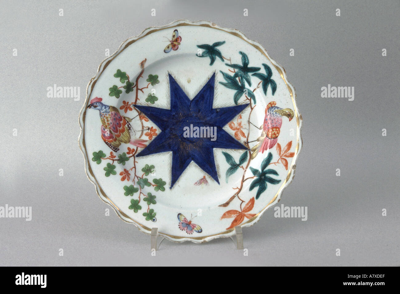 Bow Porcelain a lobed plate circa 1770-75 Stock Photo