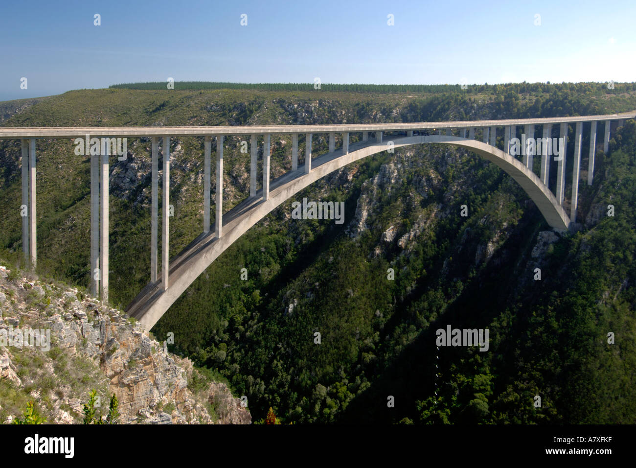 The Bloukrans River Bridge along the Garden Route in South Africa. It ...