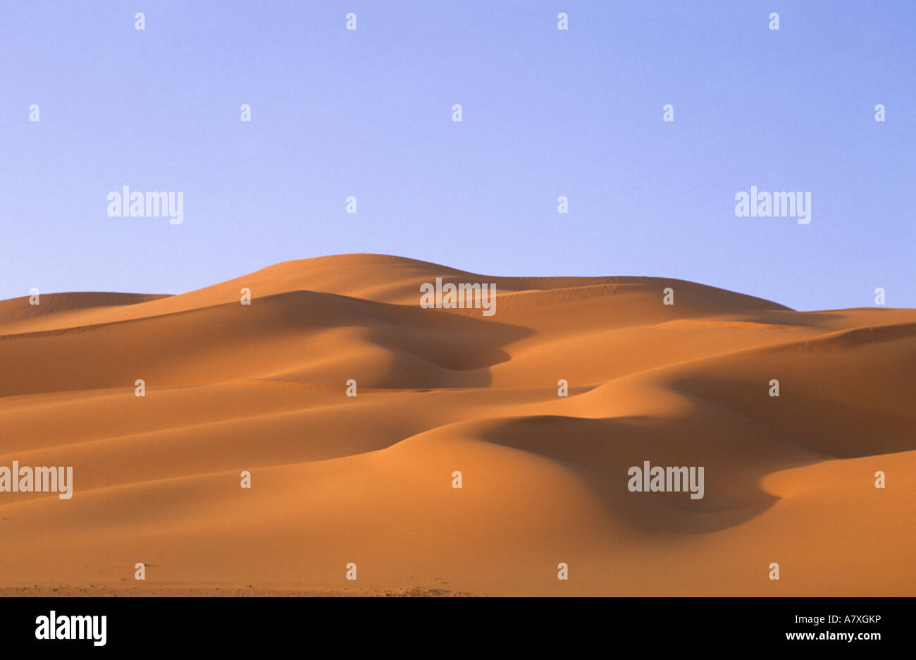 Libya, Fezzan, Sahara desert, Erg Murzuq, Sand dunes. Stock Photo