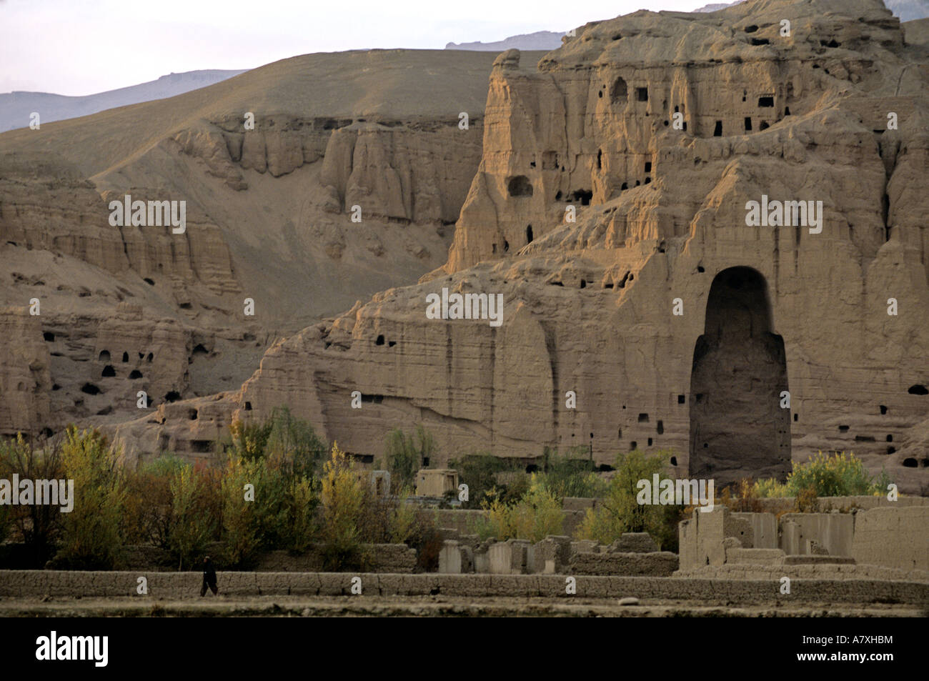 Afghanistan, UNESCO World Heritage site of Bamiyan, Buddha statue and monastic caves Stock Photo