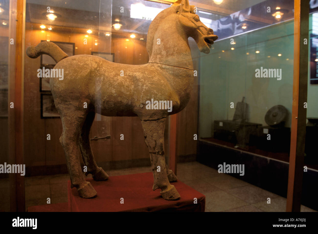 Asia, China, Wanxian. Cultural museum for Ba people, horse sculpture Stock Photo