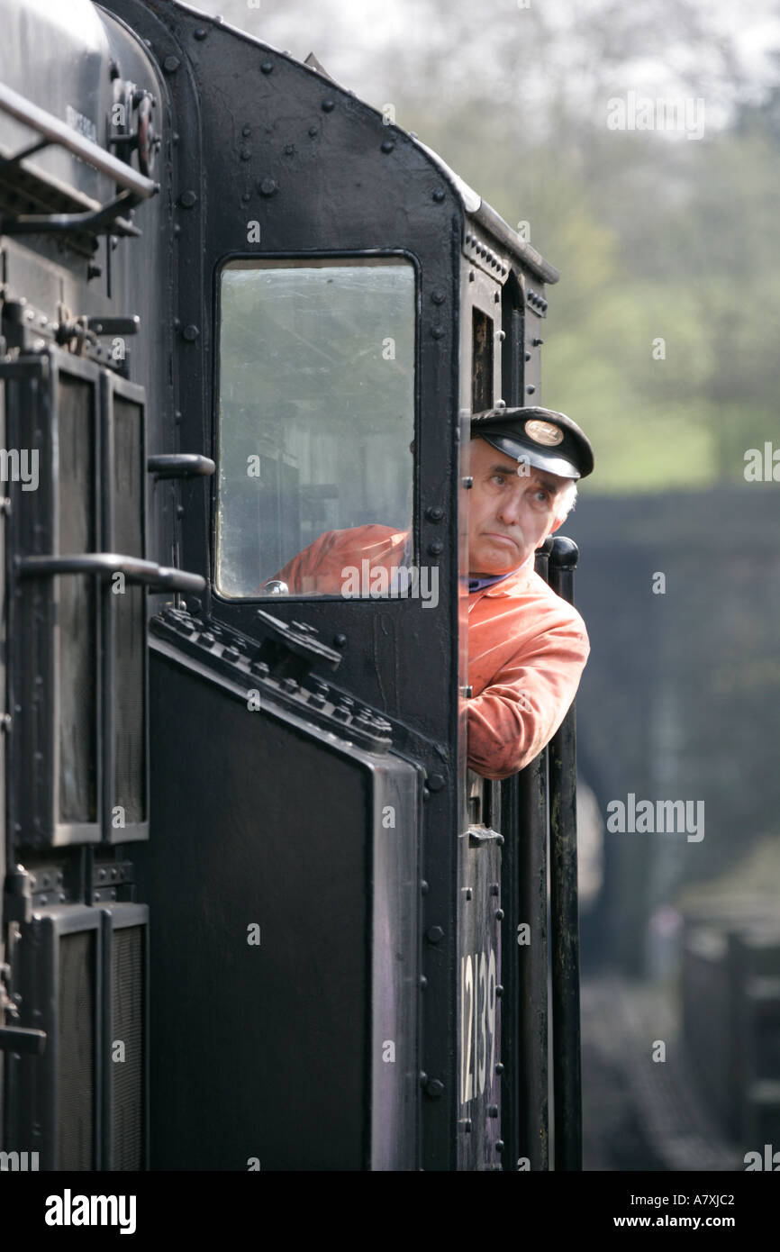 Train and driver at Grosmont North Yorkshire England UK Stock Photo Alamy