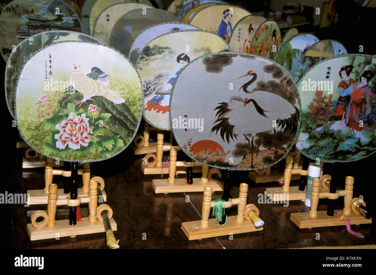 Chinese hand painted fans hires stock photography and images Alamy