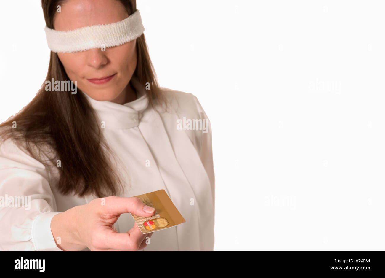 Young woman blindfolded Stock Photo by ©semisatch 66901649