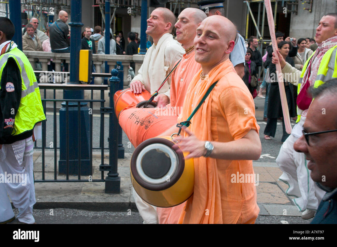 Hare Krishna procession in London UK Stock Photo - Alamy