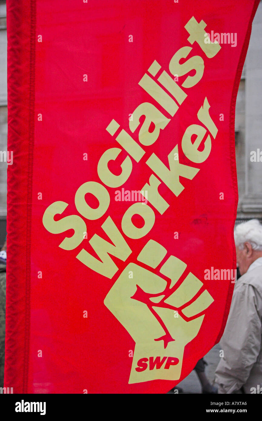 Socialist Worker flag Stock Photo