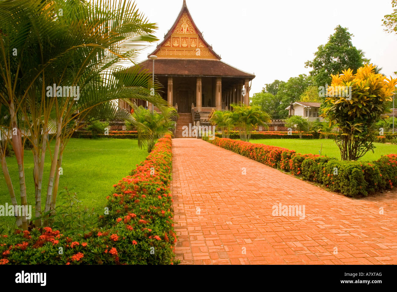 Laos, Vientiane, Haw Pha Kaew formerly the temple of the Lan Xang and Laos Monarchy, Now a museum Stock Photo