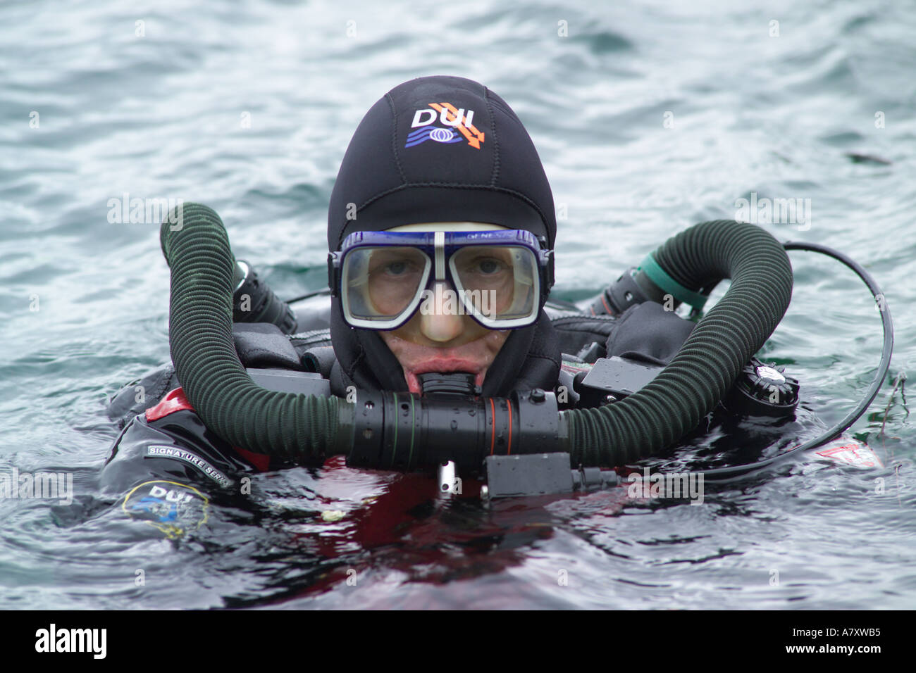 Rebreather diver at stoney Cove Dive site UK Stock Photo Alamy