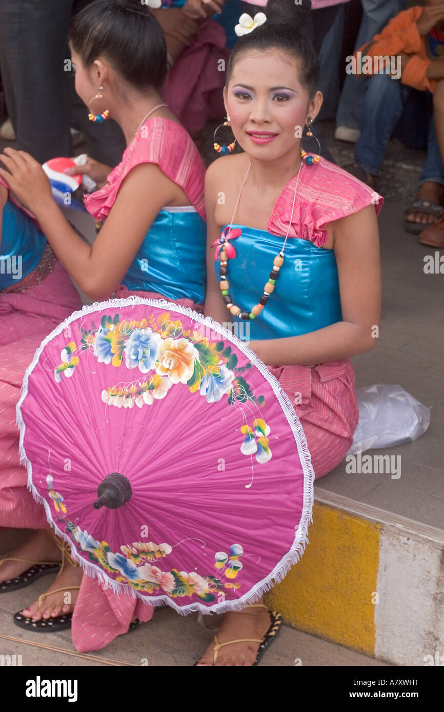 Thailand, Ubon Ratchathani, Candle Festival, Dancers Stock Photo