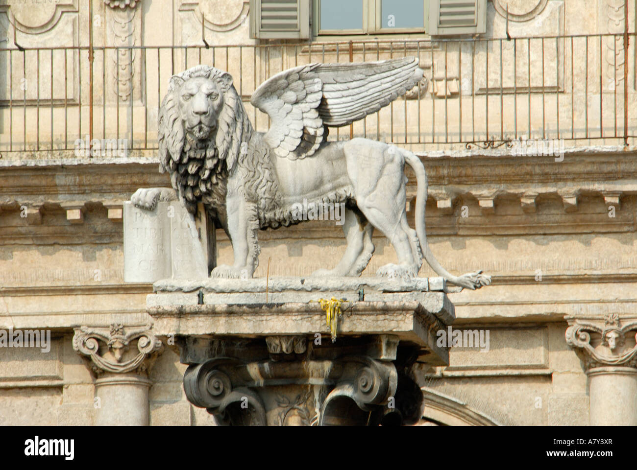 Italy, Verona, statue of lion of Venice Stock Photo Alamy