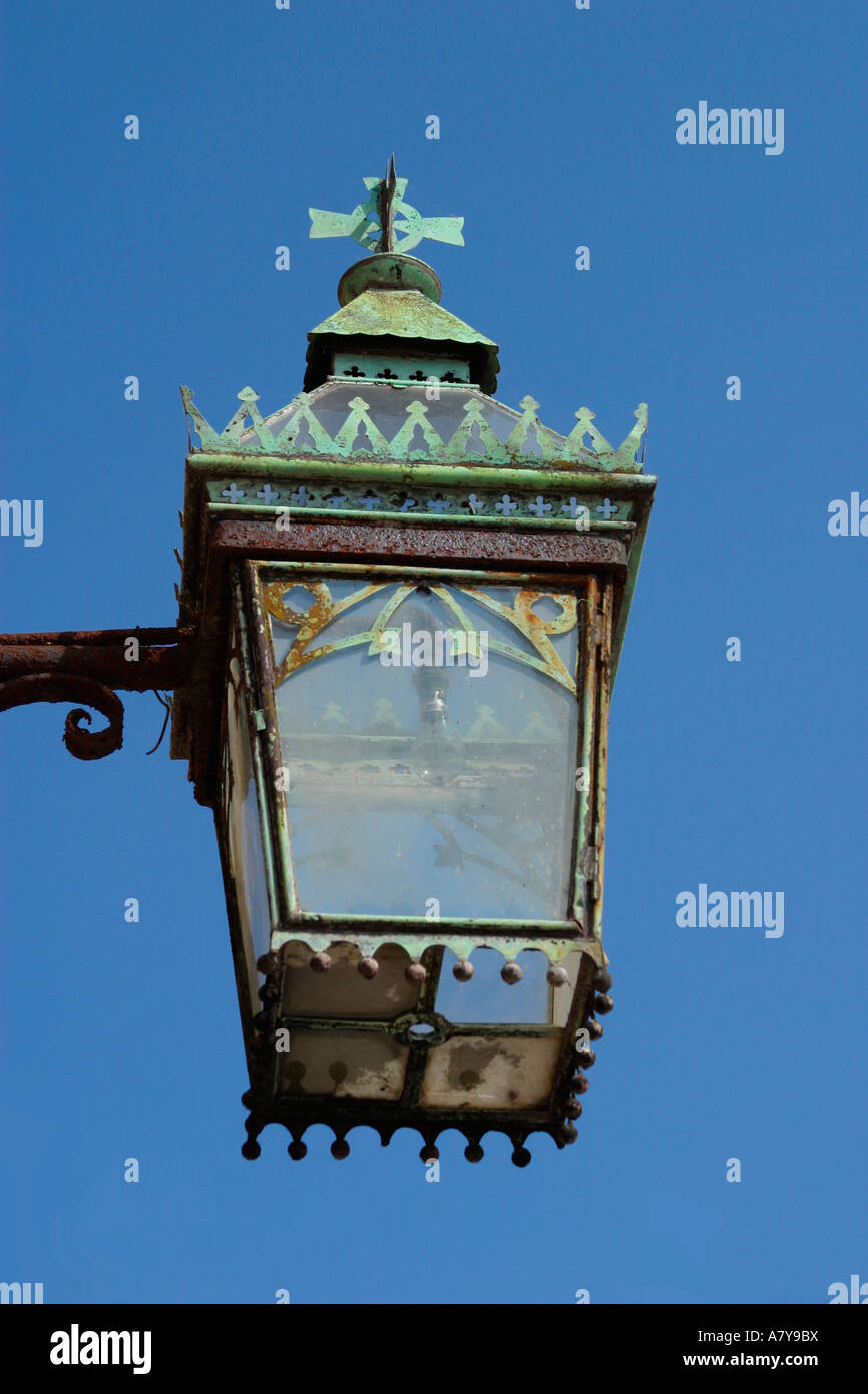 Rusty street lamp in English town Stock Photo - Alamy