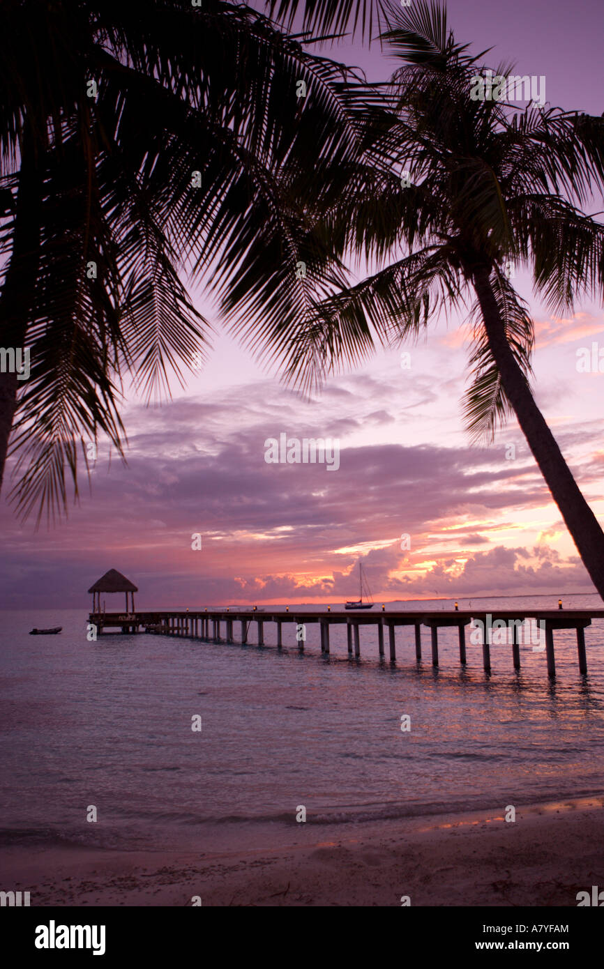 Le Maitai Dream Fakarava Resort.  Fakarava, Tuamotus, French Polynesia Stock Photo