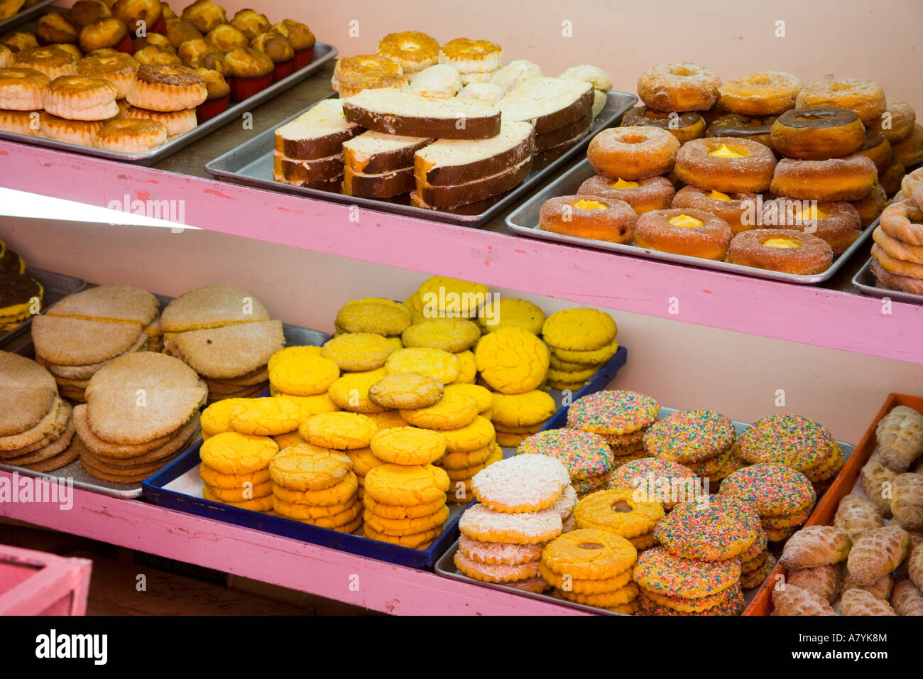 North America Mexico Guanajuato Baked Goods Inside A Mexican Bakery 