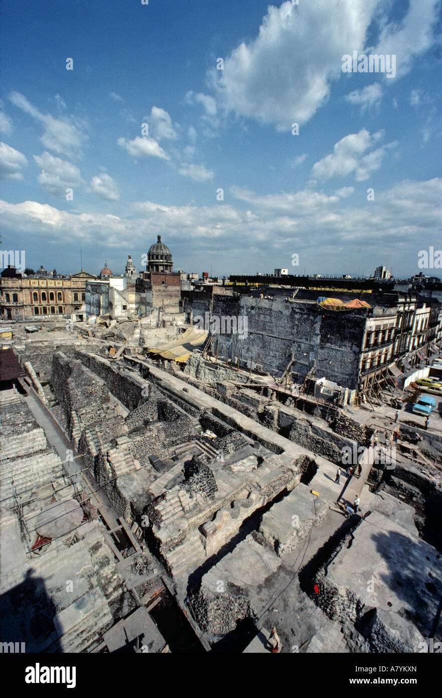 The Aztecs Ruins of Temple Mayor in Archaeological Site of  Tlatelolco.Mexico City Stock Photo - Alamy