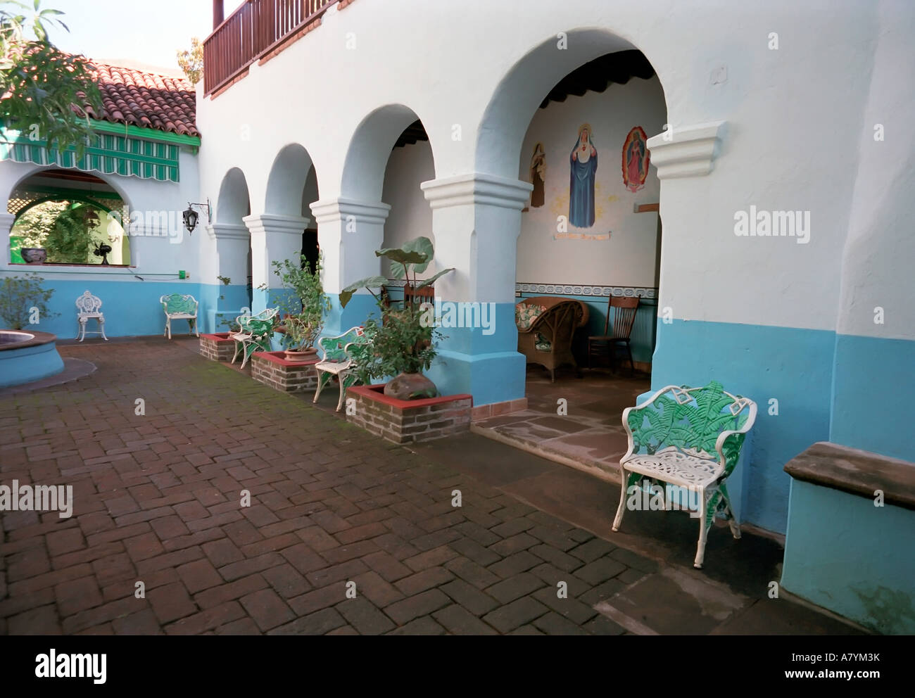Mexico, Copper Canyon, Batopilas. Riverside Lodge, an upscale hotel situated in Batopilas, Chihuahua state Stock Photo
