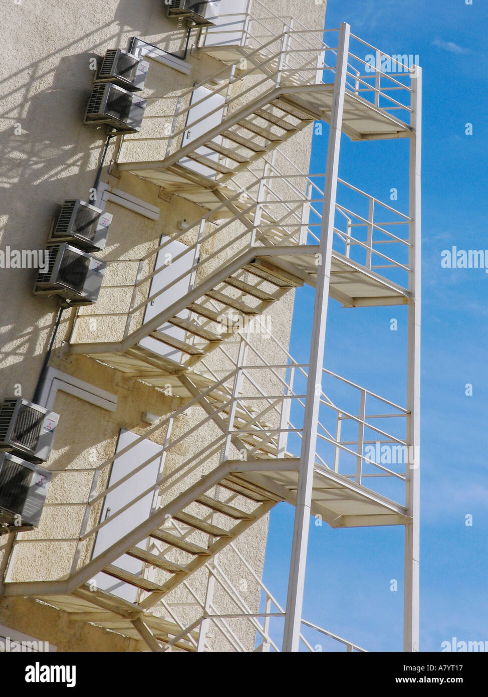 Fire escape on exterior of building Stock Photo Alamy
