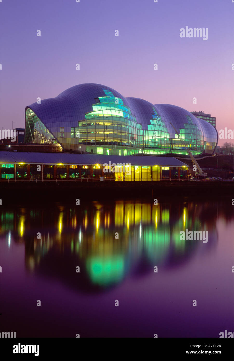 The Sage Gateshead at night Gateshead Tyne and Wear Stock Photo