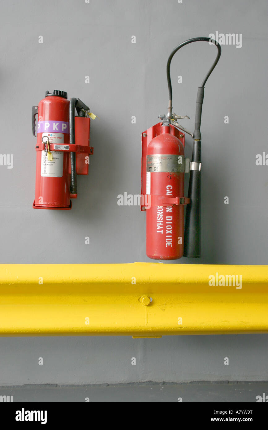 USA, California, two different types of fire extinguishers onboard a Navy ship Stock Photo Alamy