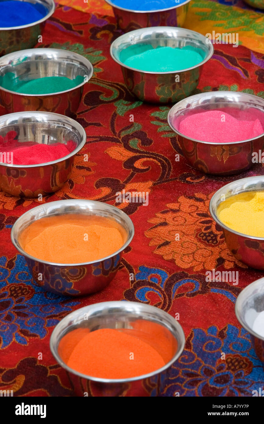 USA; Savannah; Colored sand used by Tibetans Monks for the art