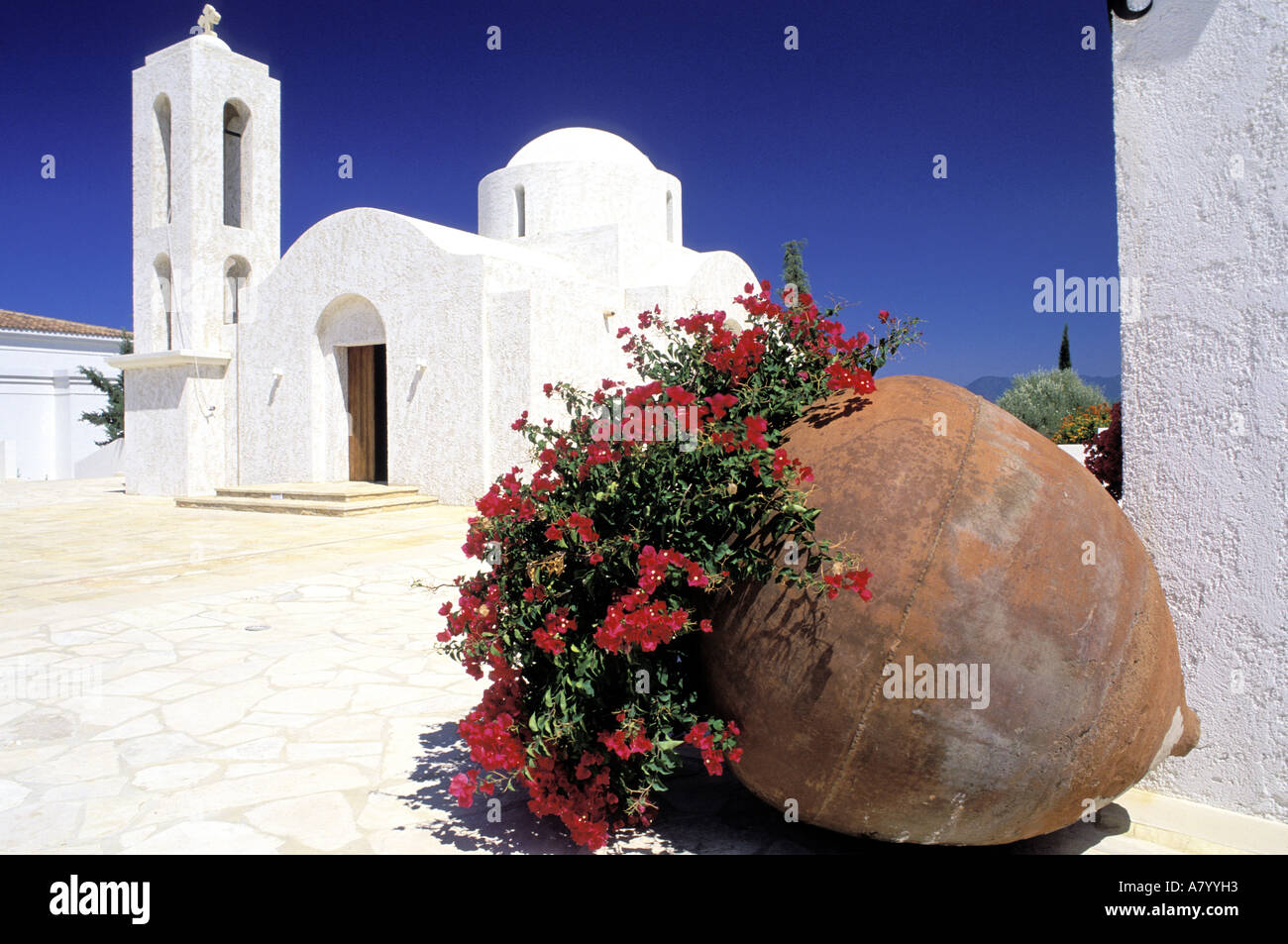 Cyprus, Pafos District, Akamas Peninsula, Lakki town, Anassa Hotel, 5 star hotel, villas in a garden on the seaside, Chapel Stock Photo