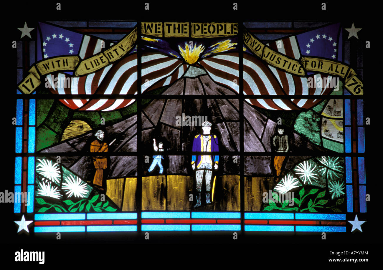 North America, USA, Kansas, Topeka. State capitol building stained glass window Stock Photo Alamy